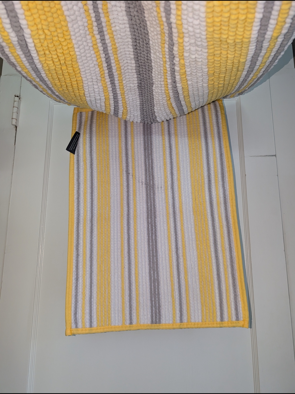 Trina Turk Striped Yellow, Gray & White Bath Rug - 33"X21" And 24"X17" - Picture 4 of 4